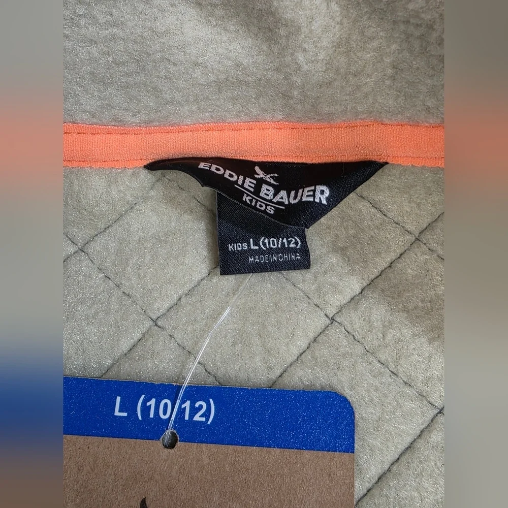Eddie Bauer Polar Fleece  Quilted Fleece Front Zip Jacket  Size Latge 10-12